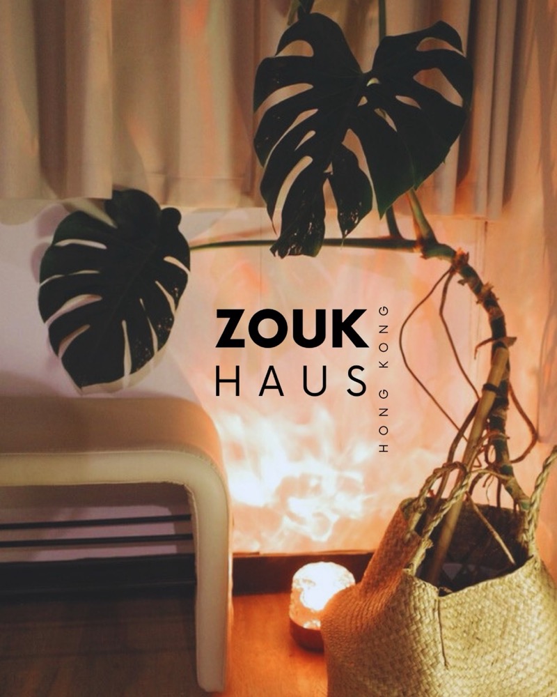 Zouk Haus Hong Kong logo over a monstera plant in the studio