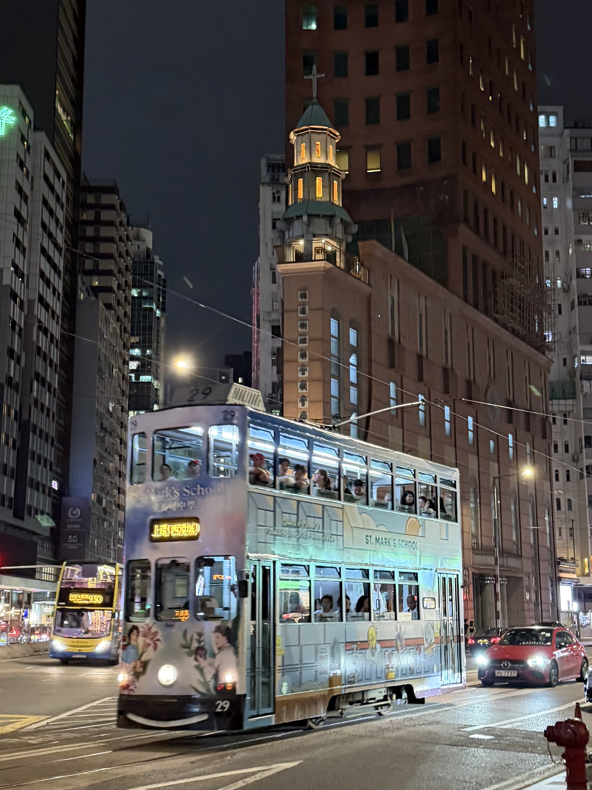 A Hong Kong tram on Johnston Road, near the Zouk Haus studio